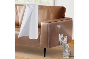 ACOSTOP 136x12in Cat Scratch Furniture Protector - Specially Designed for Leather Furniture, Transparent Cuttable Anti-Scratch Couch Protector, No Pins