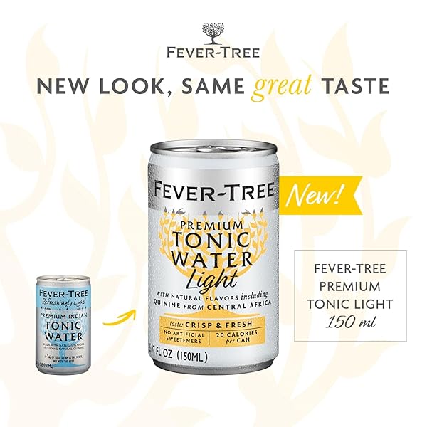 FEVER-TREE NATURALLY LIGHT TONIC WATER, 5.07 FL OZ (PACK OF 8)