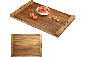 Acacia Wood Noodle Board Stove Cover 30x22 Inch, Wooden Stove Top Cover with Dual Handles, Large Cutting Board Butcher Block 