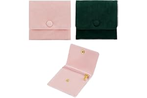 WSXBAGY 2pcs Small Zipper Velvet Jewelry Pouches Jewerly Bags Jewelry Organizer Cases Jewerly Rolls Small Bags for Jewelry Gift Bags Little Bags for Jewelry Travel Jewelry Pouch, 4"x4", Green+Pink