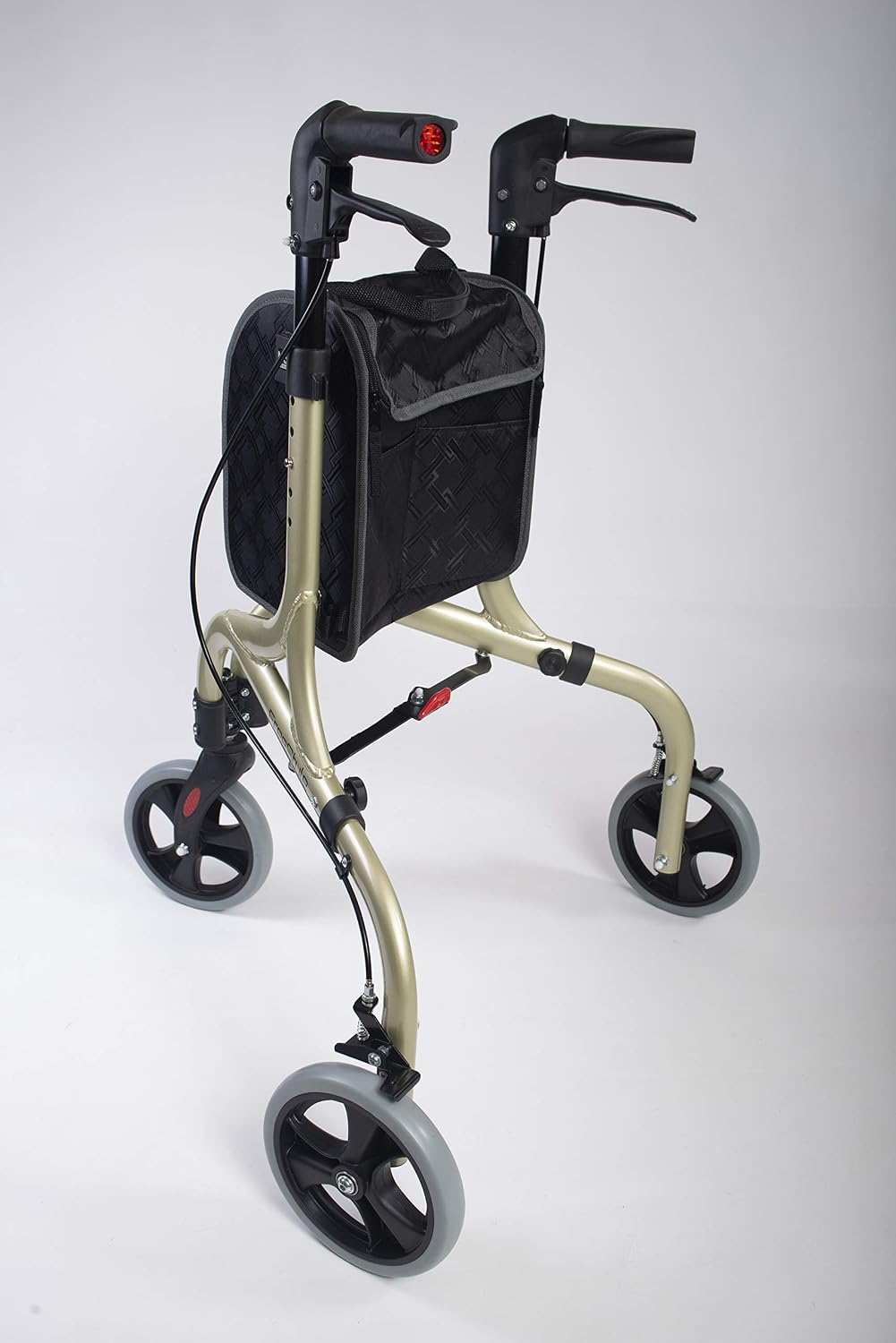 NRS Healthcare Freestyle 3 Wheel Rollator, Ultra Lightweight 5 kg (11lb) - Champagne Gold, P23049, One size, height adjustable - Image 3
