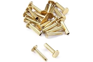 EZSMITH Cutlery Rivets (10 Pack) for DIY Handles & Knife Handle Repair - USA Size (0.312 x 0.155 x 0.750 Inch) - (Brass) - 2-Piece Rivet Knife Handle Fasteners