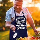 LINEN CLOSET Bbq Apron Men Funny Whatever Happens Apron 2 Front Pockets view 3