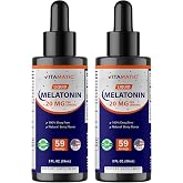 Vitamatic Liquid Melatonin 20 mg, 2 fl oz (59 mL) - 2 Pack | Sleep Support*, Natural Berry Flavor, Non GMO, Gluten Free, Made in USA