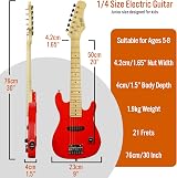 3rd Avenue 1/4 Size Kids Electric Guitar Pack - Red, 6 Months Lessons view 2