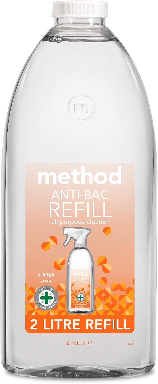 Method Antibacterial Spray Refill, All Purpose Cleaner, Orange Yuzu, 2L, 2000 ml (Pack of 1)