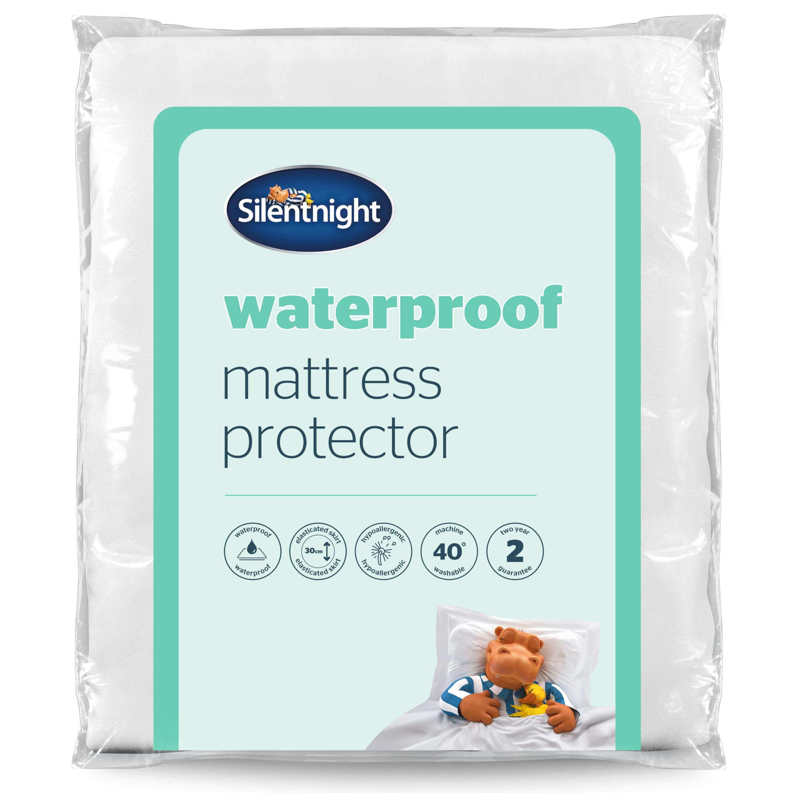 Silentnight Waterproof Mattress Protector King - Quiet Rustle Free Waterproof Resistant Sheet Moisture Proof Mattress Pad Cover - Machine Washable and Hypoallergenic - King