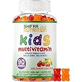 SHIFAA NUTRITION Halal Kids Multivitamin Gummies, 45-90 Days Supply, with All Essential Kids Vitamins. Toddler Vitamins with Vitamin C, D, Zinc, A, E, B6, B12, Biotin | Halal Gummies for Kids