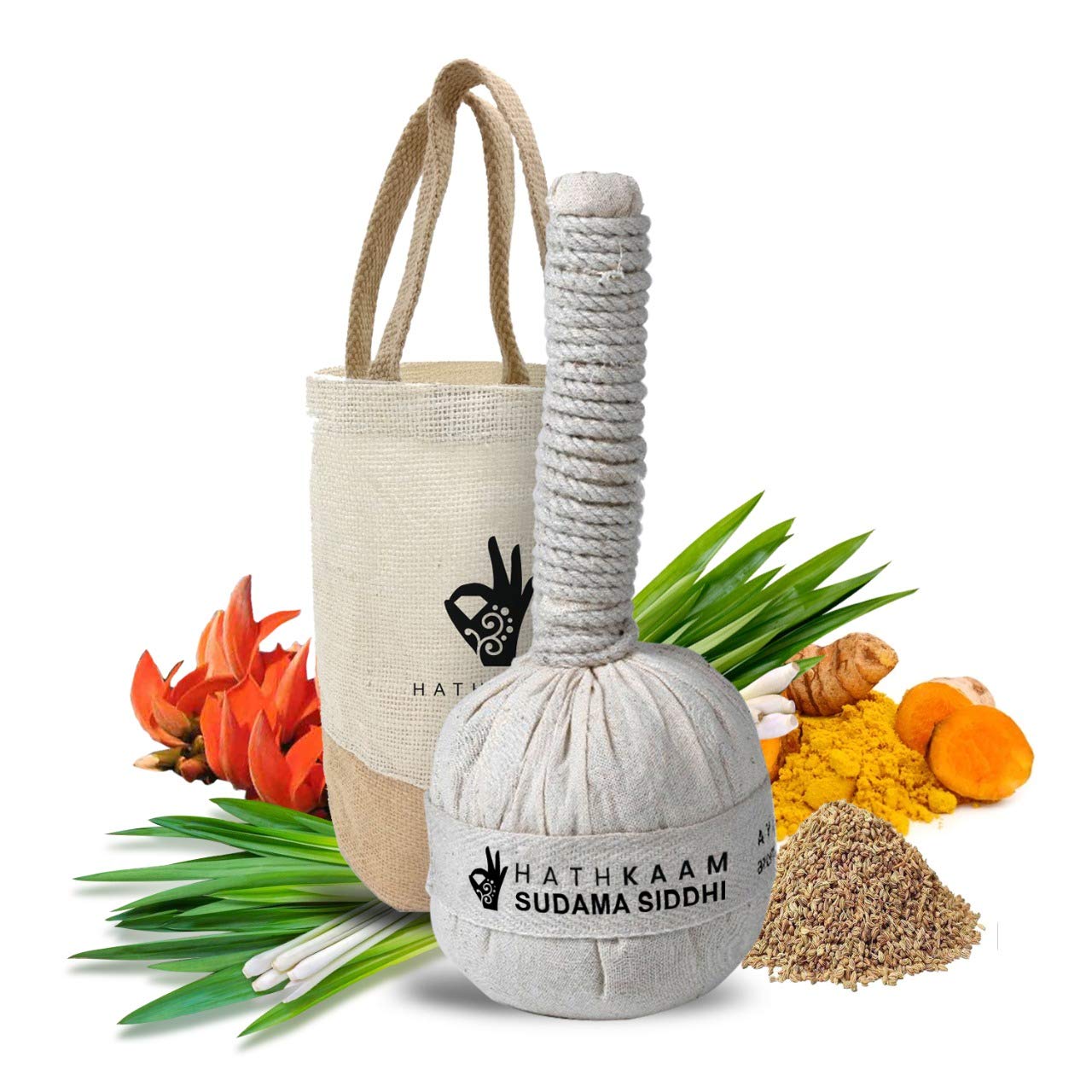 Hathkaam Sudama Siddhi Aroma Therapy and Massage Bag for Oxygen to Infants Unisex Adults Hot Compress Massage to Relieve from Cough Cold Nasal Congestion Bad and Runny Nose and Muscle Pain HKMP010