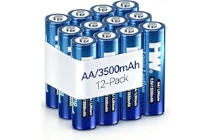 HW Lithium Batteries AA Non-Rechargeable, [1.5V, 12-Pack] 3500mAh Double A Battery Long Lasting, 2a Li-Fe Batteriea for Doorbell, Game Controllers, Remote Control, etc.