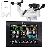 Logia 7-in-1 Wi-Fi Wireless Weather Station with 10-Day / 24 Hour Forecast, Solar & Large 8" Color Display | Measures Wind Speed/Direction, Rainfall, UV Index, Light Intensity, Temperature & Humidity