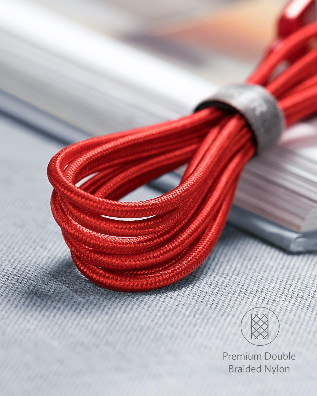 USB Type C Cable, Anker [2-Pack 3Ft] Premium Nylon USB-C to USB-A Fast Charging Type C Cable, for Samsung Galaxy S10 / S9 / S8 / Note 8, LG V20 / G5 / G6 and More(Red)