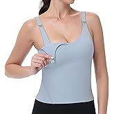 V VOCNI Nursing Tank Tops for Breastfeeding Workout Crop Top Longline Nursing Sport Bra Maternity Bras for Pregnancy