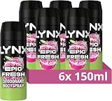 Lynx Epic Fresh Deodorant Body Spray 150 ml Pack of 6 view 2