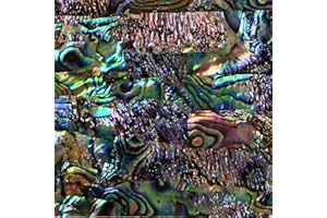 OCEAN SHELL STUDIOS. Abalone Shell Inlay Veneer for DIY or Professional Inlay Embellishments - Sustainable New Zealand Paua Opal- With 3M Double Sided Tape Backing - 9.45"X2.75"