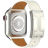 Designer Leather Magnetic Band Compatible with Apple Watch Ultra Band 49mm 46mm 45mm 44mm 42mm 41mm 40mm 38mm, Replacement Strap for Women Men iWatch Ultra 2/Ultra/SE/Series 10/9/8/7/6/5/4/3/2/1
