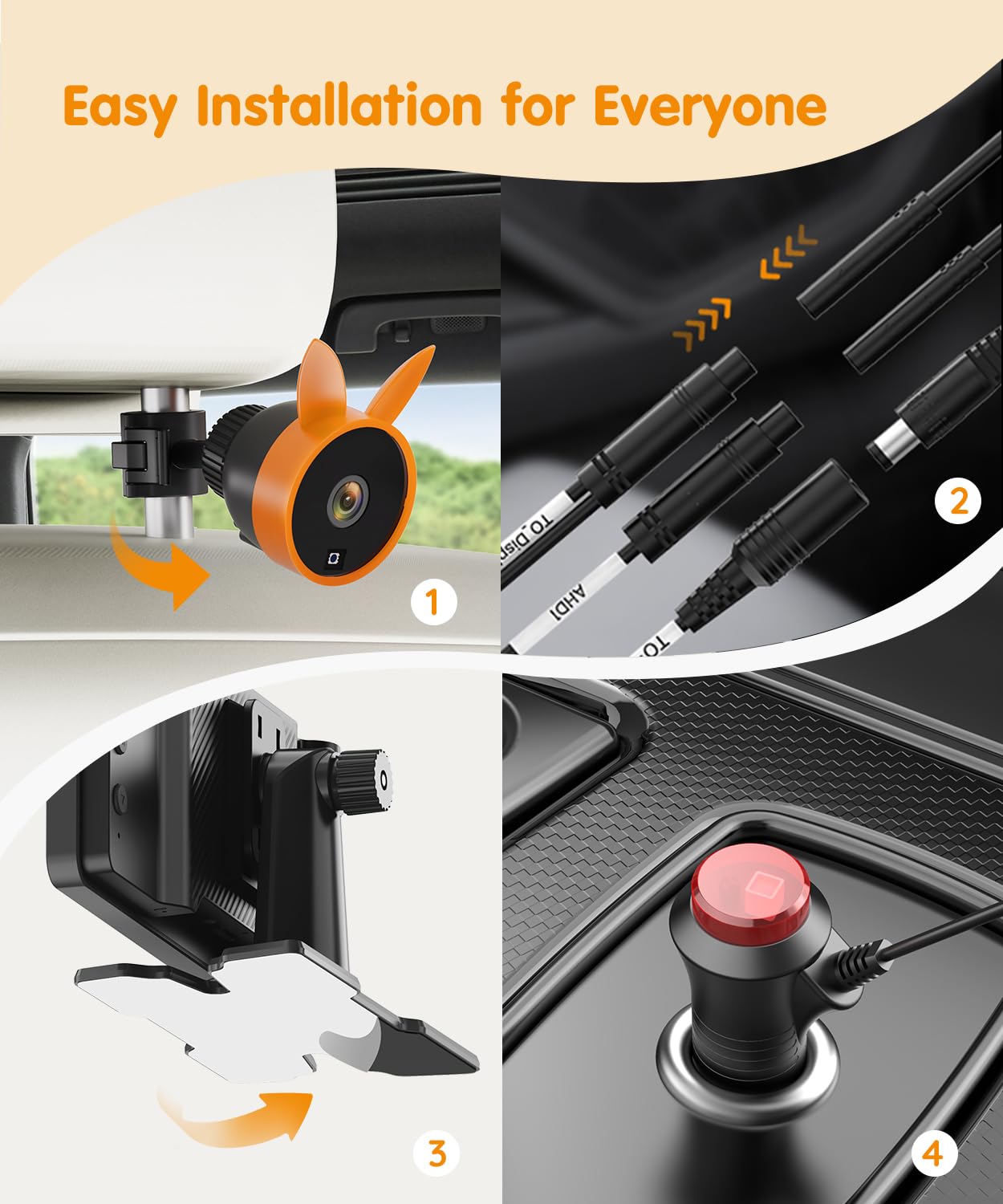 Babyvue BV3 PRO Baby Car Camera for 2 Kids - 7.2