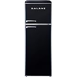 Galanz GLR12TBKEFR Refrigerator, Dual Door Fridge, Adjustable Electrical Thermostat Control with Top Mount Freezer Compartmen