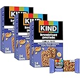 KIND Breakfast Protein Bars, Peanut Butter Banana Dark Chocolate, 36 ct | Perfect for busy mornings: a gluten-free healthy snack with whole grain oats for on-the-go energy. Includes 36, 2-bar packs.