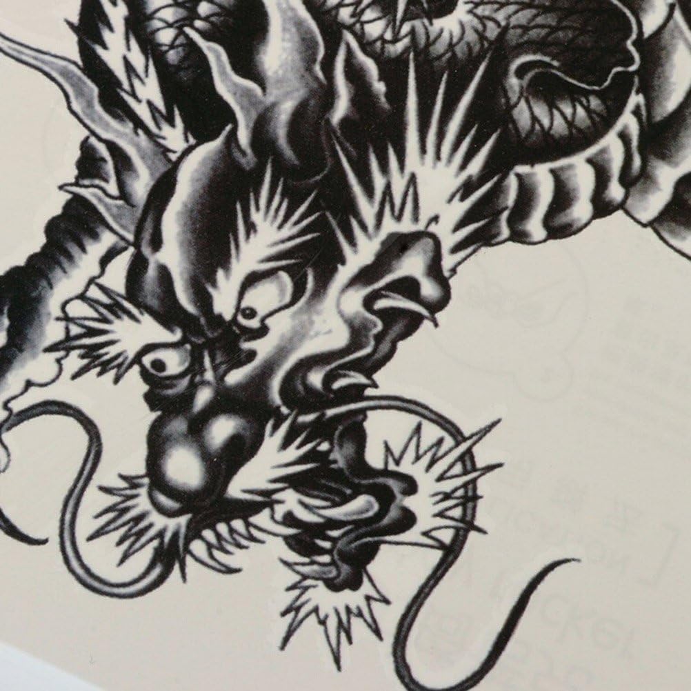 ULTNICE Large Temporary Dragon Tattoo Stickers Waterproof Arm Sleeve for Men Women 8.27 X 5.91 Inch Realistic Fake Body Art Cover Scar - Image 4