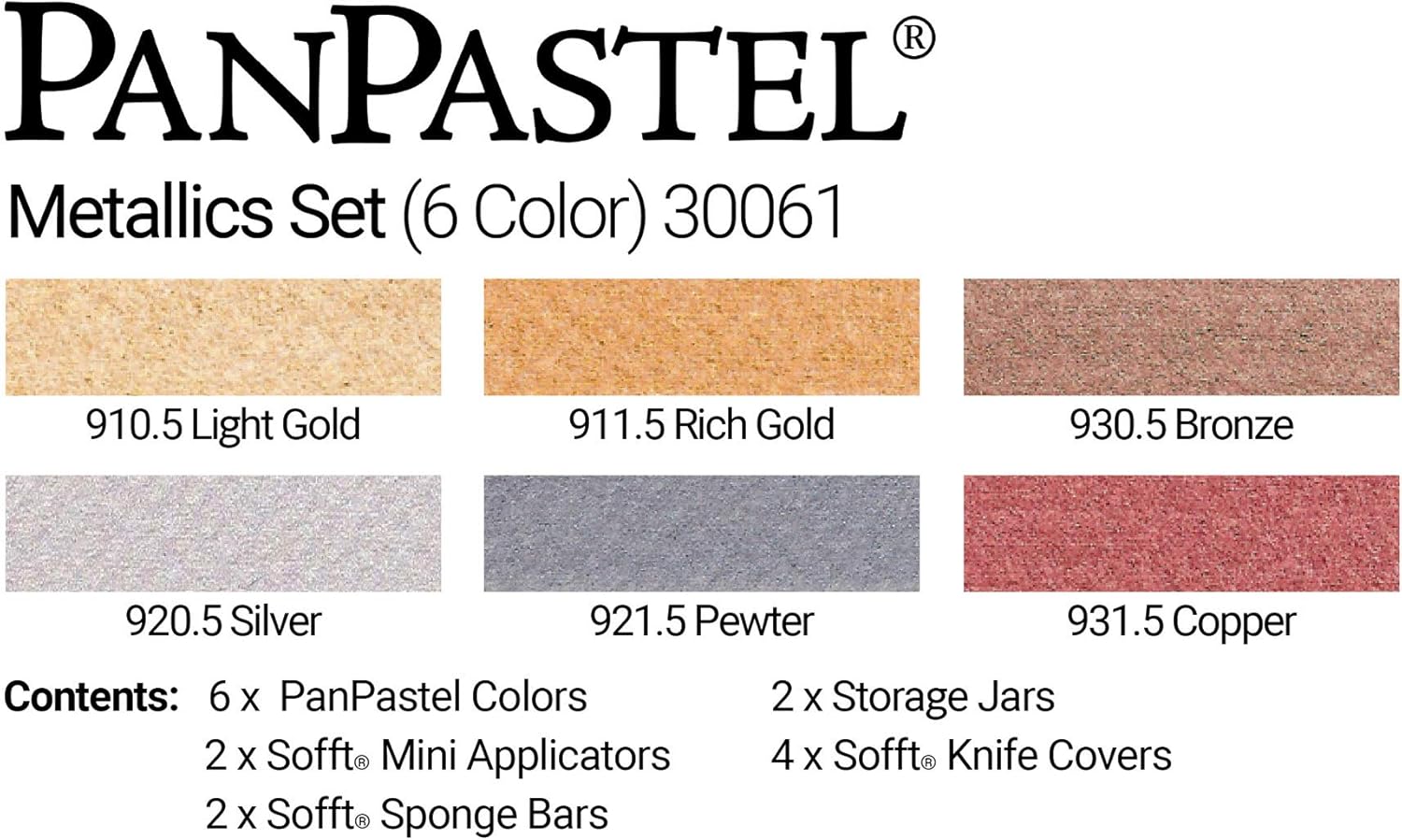 PanPastel Set of 6 Metallic Pastel Paints, Metallics, 1 count (Pack of 6) - Image 4