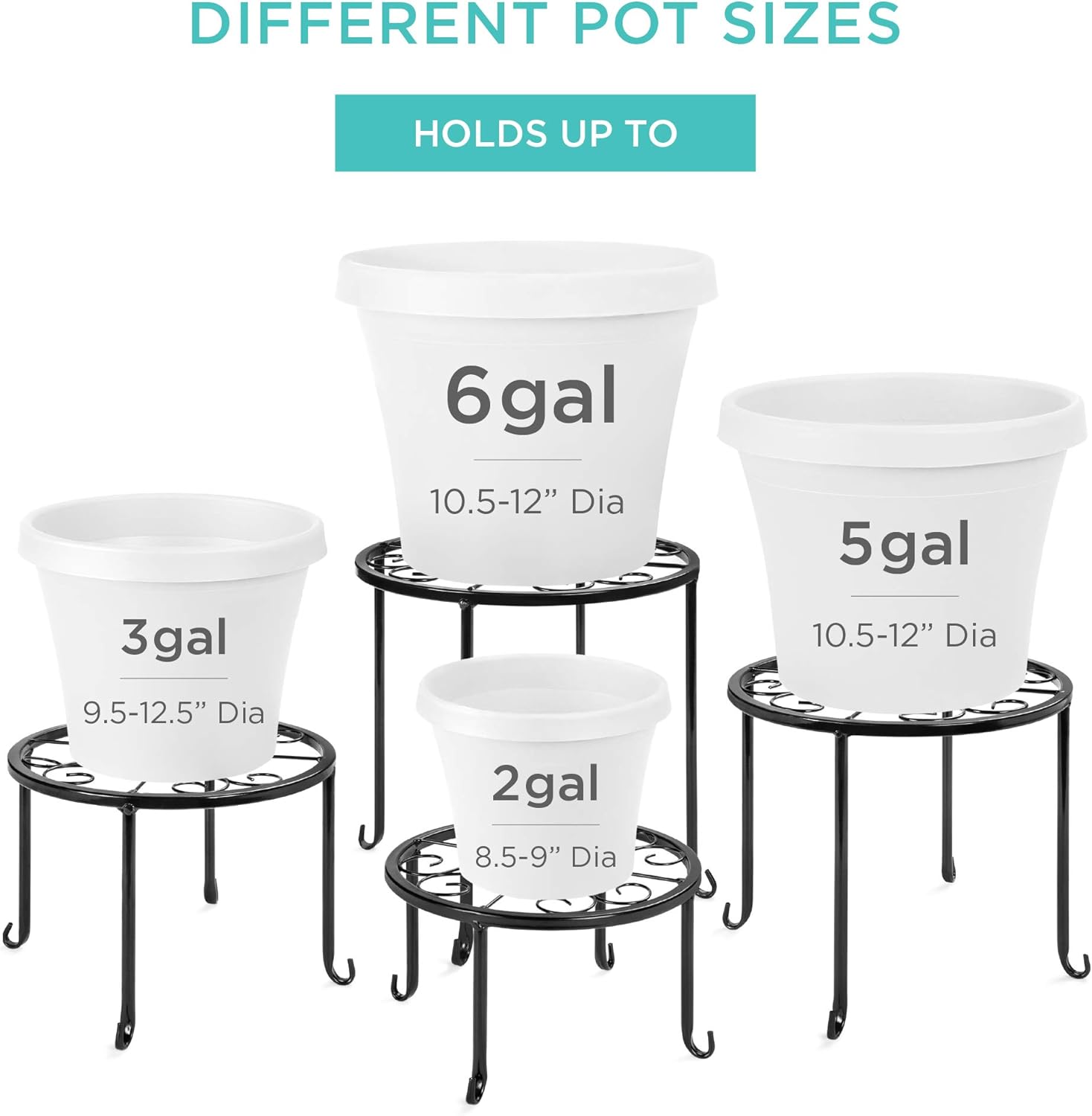 Best Choice Products Set of 4 Indoor Outdoor Metal Nesting Plant Stands, Flowerpot Holder Display Rack for Home & Garden Décor w/Starburst Design : Garden & Outdoor