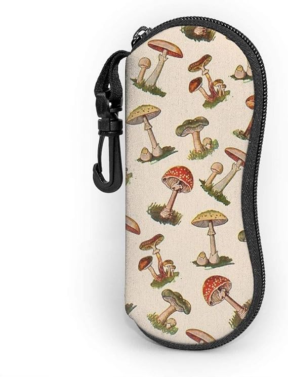 Mushrooms Glasses Case Protects & Stores Sunglasses, Reading Eyeglasses