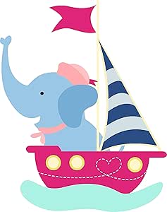 Calcomanías de pared con diseño de elefantes, elefantes, surf