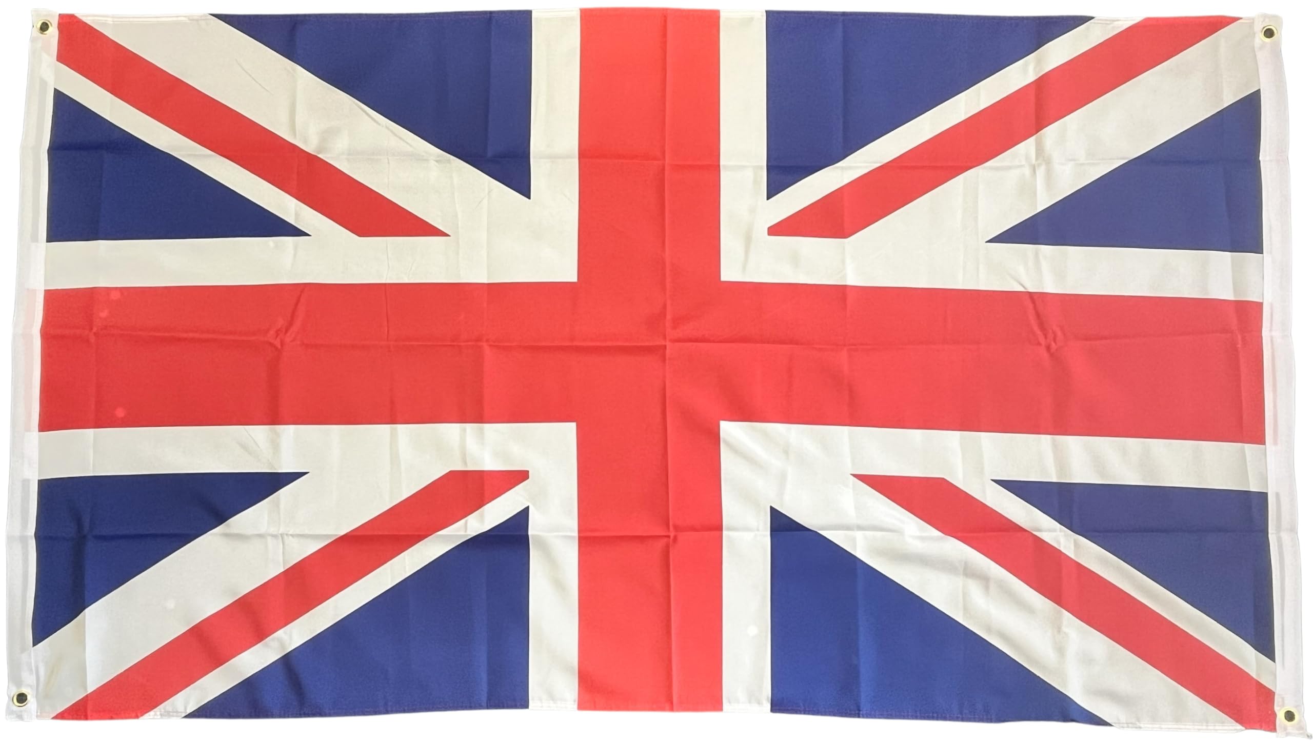 NWFlags Union Jack 4 Eyelets Flag Banner 5ft x 3ft 75d Premium Polyester Suitable For Flagpoles | Strong Polyester 5x3 foot material flag with Four Eyelets
