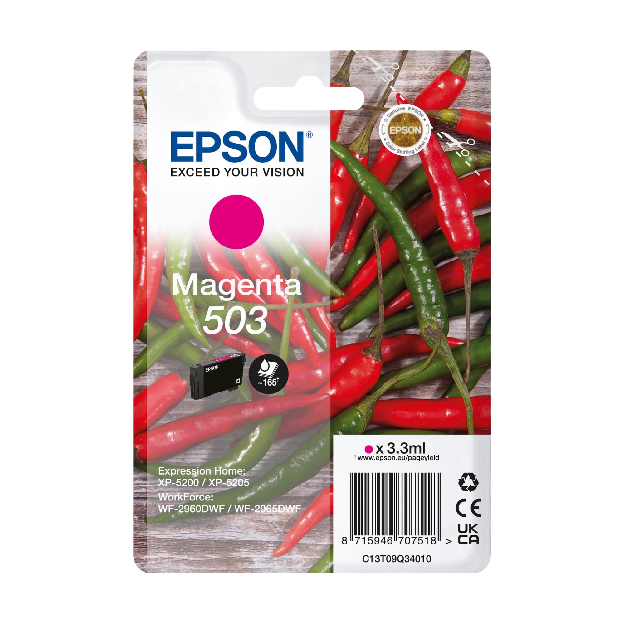 Epson 503 Chillies, Genuine Magenta Ink Cartridge