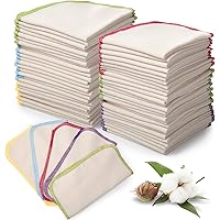 Mimorou 45 Pcs Flannel Cloth Baby Wipes Reusable Baby Diapers Wipes Washable Natural Unbleached Baby Face Wipes Soft and Stur