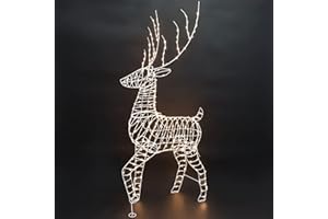 Joiedomi Reindeer Christmas Decoration, 300 LED Lighted Christmas Outdoor Decorations Xmas Deer Yard Lights Decor for Yard Garden Lawn, Frame Buck