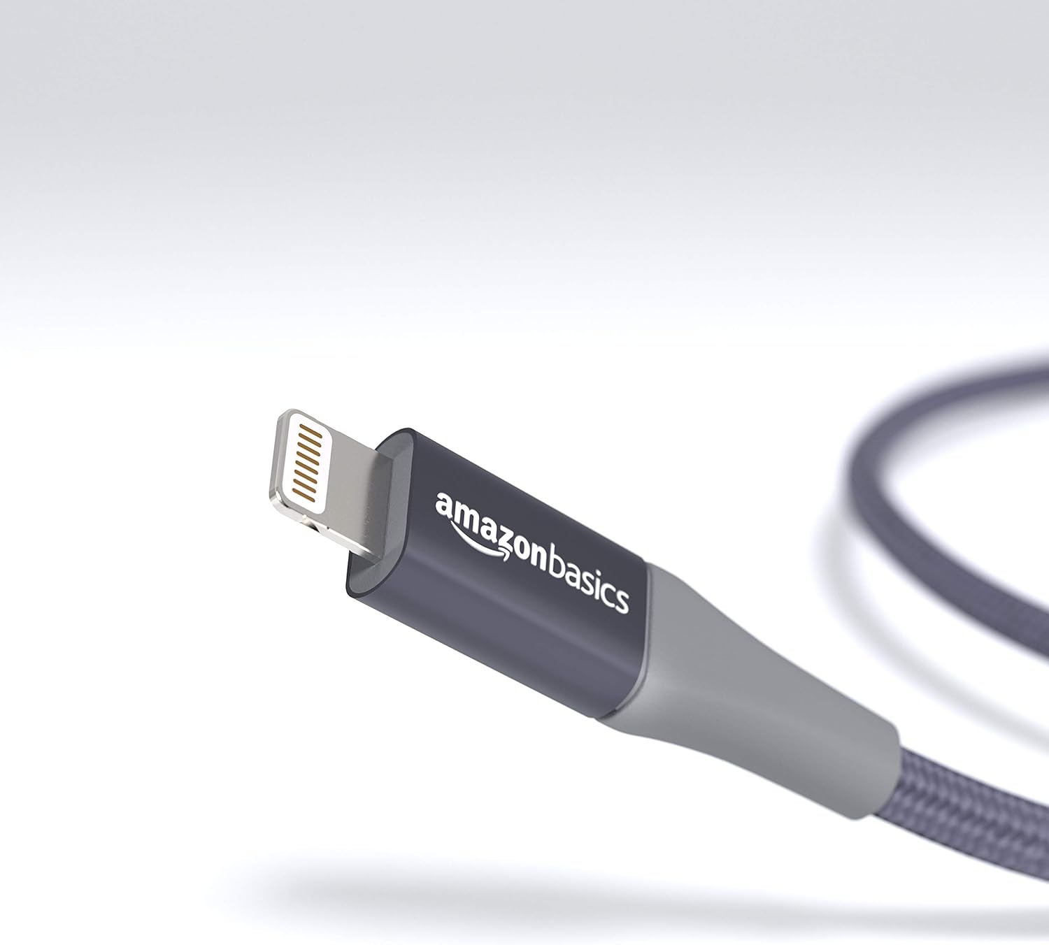 Basics Double Braided Nylon Lightning to USB Cable, Advanced Collection, MFi Certified Apple iPhone Charger, Dark Gray, 10 Feet