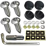 Aootf Stainless Steel License Plate Screws -30PC Star Anti Theft Screw Torx Head Security Tamper Resistant Self Tapping Licen