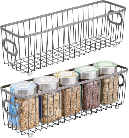 Amazon Com Mdesign Metal Farmhouse Kitchen Pantry Food Storage