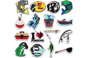 SHEIZSCHY 16Pcs Baseball Soccer Volleyball Truck Car Camping Horror Fishing Pet Farm Goose Panda Shoe Charms for Croc Bubble Slides Sandals Clogs, Shoe Decorations for Adults Men Women Boys Girls
