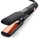 Sleekโe Hair Infrared 2" Wide Flat Iron Professional Ceramic Tourmaline-Infused Titanium Straightener (2inch, Black and Rose Gold)