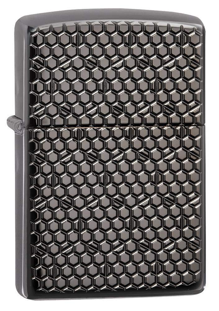 Zippo Hexagon Design Pocket Lighter, Black Ice Hexagon, One Size