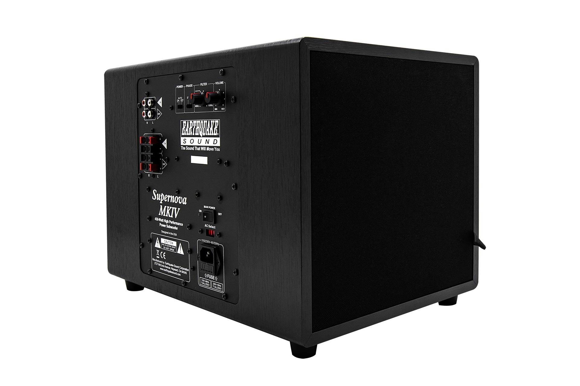 Earthquake Sound Supernova MKIV-10 Powered Subwoofer with SLAPS Technology, Black Ash