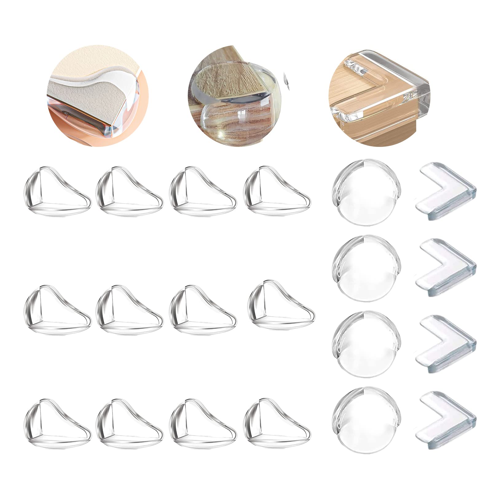Corner Protectors,20PCS Corner Protectors for kids,3 Size Baby Safety Corner Protectors,Furniture Sharp Corner Guard For Keep Kid Safe,For Kids Home