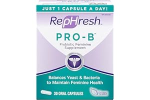 RepHresh Pro-B Probiotic Feminine Supplement, Balances Yeast and Bacteria, Womens Probiotic, Restore Healthy, Vaginal Flora w