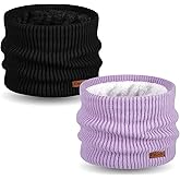 Oliumt Kids Neck Warmer Winter Neck Gaiters Knitted Infinity Scarf for Boys Girls Fleece Lined Ski Mask for Cold Weather