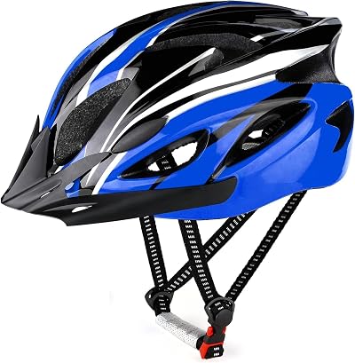 RaMokey Cycle Helmet Lightweight Adjustable 18 Vents Blue 58-62cm