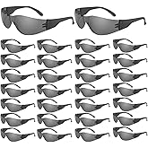 WFEANG Safety Glasses - Safety Sunglasses for Men & Women with ANSI Z87.1, Scratch & Impact Resistant Protective Eyewear for Work, Construction, Lab, Shooting (30-Pack Smoke)