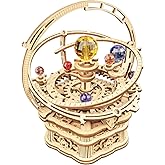 RoWood Music Box 3D Puzzles for Adults, DIY Wooden Mechanical Building Model Kits, Rotating Magic Ball Decorative Arts and Crafts, Gift for Adult on Birthday/Christmas - Starry Night