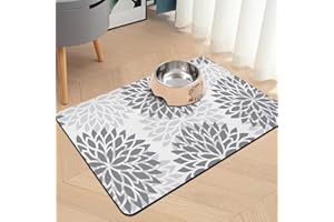 USNFHCAW Pet Food Mats for Floor, Absorbent Dog Mat for Food and Water Dispenser Mat, Dog Food Mat Quick Dry Cat Food Mat Pet Supplies