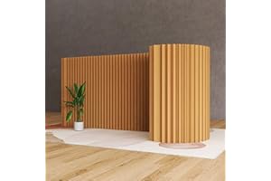 OCAZI Room Divider, Portable Room Dividers and Folding Privacy Screens, Indoor Folding Portable Partition Screen, Paper partition for Room Separation, for Dorm Studio Office - Brown - L3.28*W1.41*H4.92ft