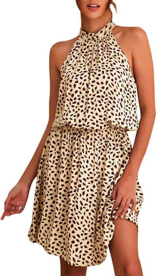 Amazon Com Boho Womens Love Print Halterneck Spotted Lace Up