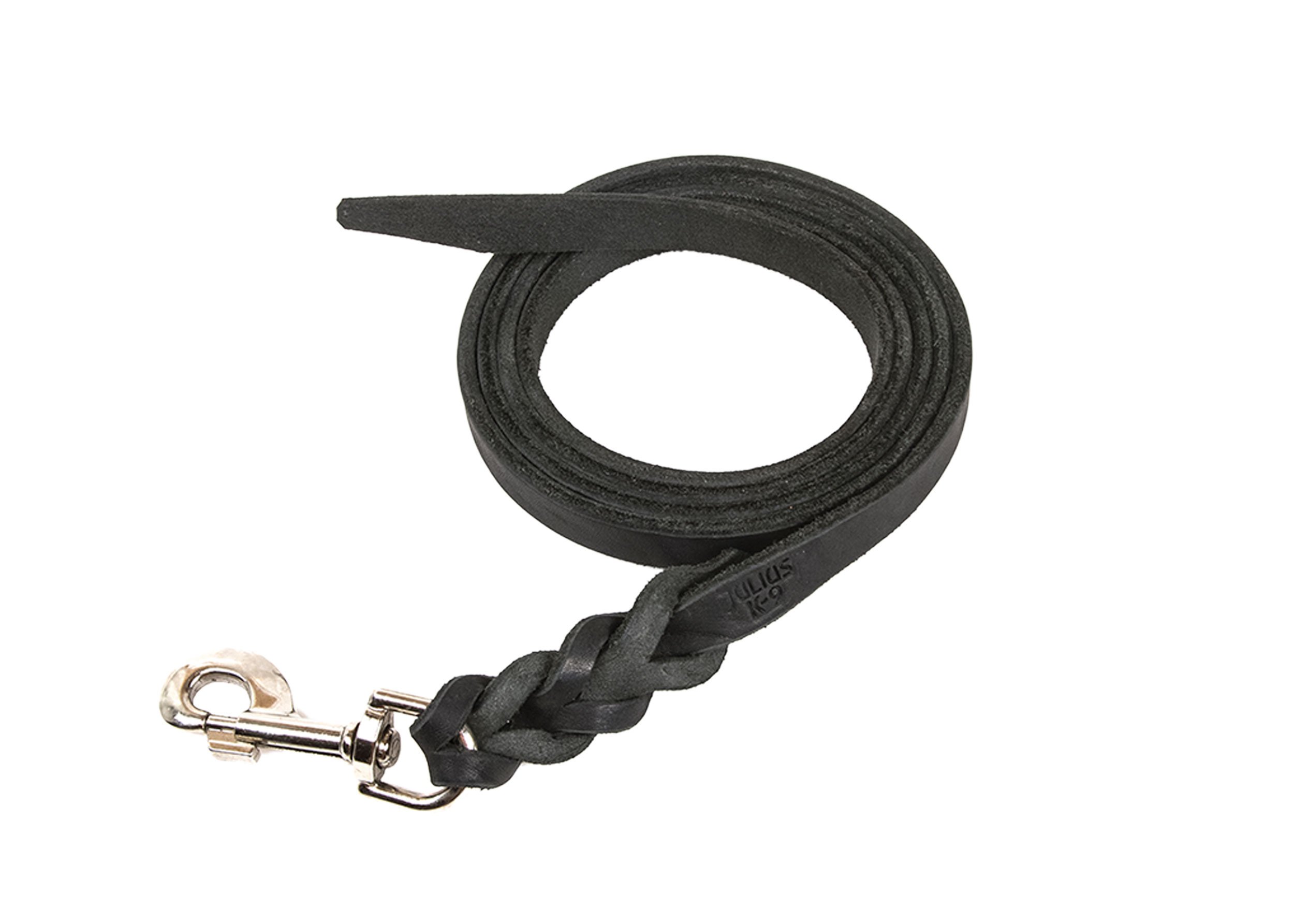 Julius-K9 Leather Leash without Handle, with Zamak Carabiner, 10 mm x 0,8 m, Braided — image 1