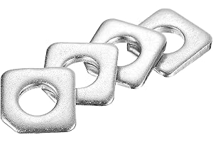 uxcell 5pcs Beveled Square Washers M10x22x4.2 Stainless Steel Missing Angle Flat Gasket for Channel Steel Wedge Shaped Washer